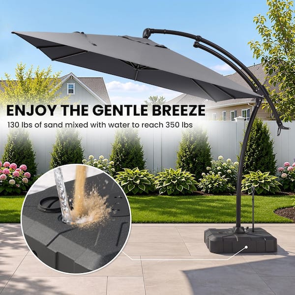 costco rectangular patio umbrellas PHI VILLA 15FT Umbrella with Base, Large Double-Sided Outdoor Market Umbrella with Crank Lift, UV-Resistant Canopy for Poolside, Garden, Deck, Backyard, Khaki The PURPLE LEAF 15 FT Patio Market Umbrella Crestlive Products 11 x 9