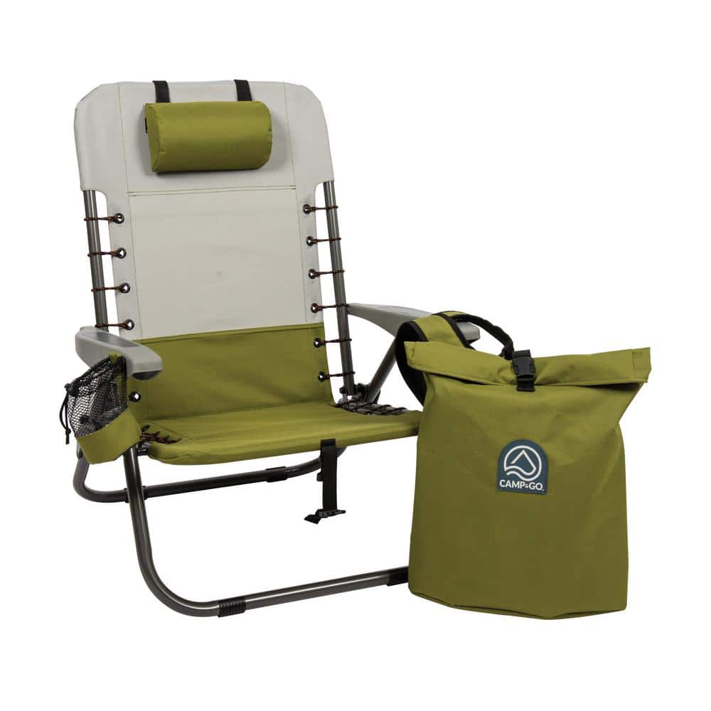 CAMP & GO Stone Steel Folding Beach Chair GR529R4501 The Home Depot