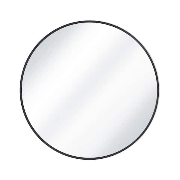 XRAMFY 36 in. W x 36 in. H Round Aluminum Alloy Framed Black