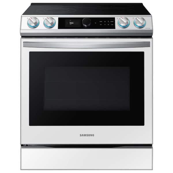 Samsung 30-in Glass Top 5 Elements 6.3-cu ft Self-Cleaning Air Fry  Convection Oven Freestanding Smart Electric Range (Fingerprint Resistant  Stainless Steel) in the Single Oven Electric Ranges department at