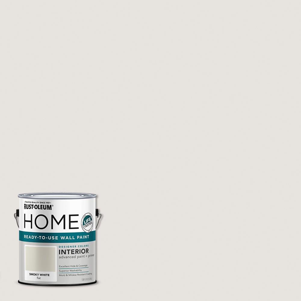 Rust-Oleum Home 1 gal. Smokey White Flat Interior Wall Paint