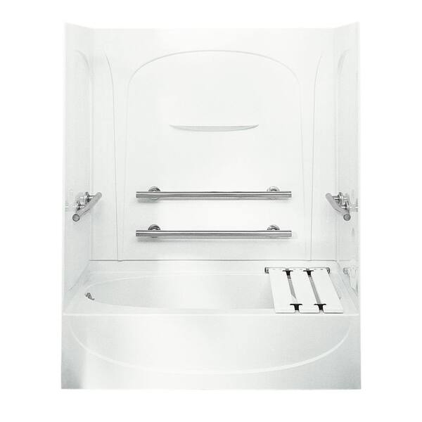 STERLING Acclaim 30 in. x 60 in. x 72 in. Seated Bath and Shower Kit with Left-Hand Drain in White