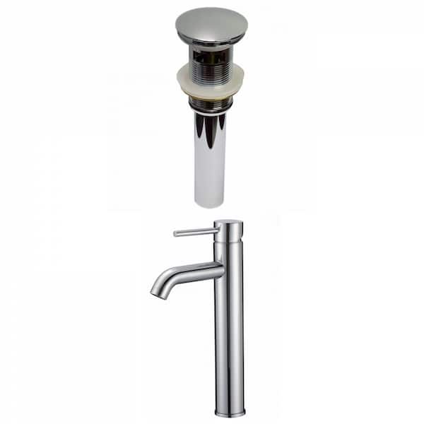 Unbranded Katrina Single Handle Vessel Sink Faucet with Pop-Up Drain in Brushed Chrome 16GS-29491