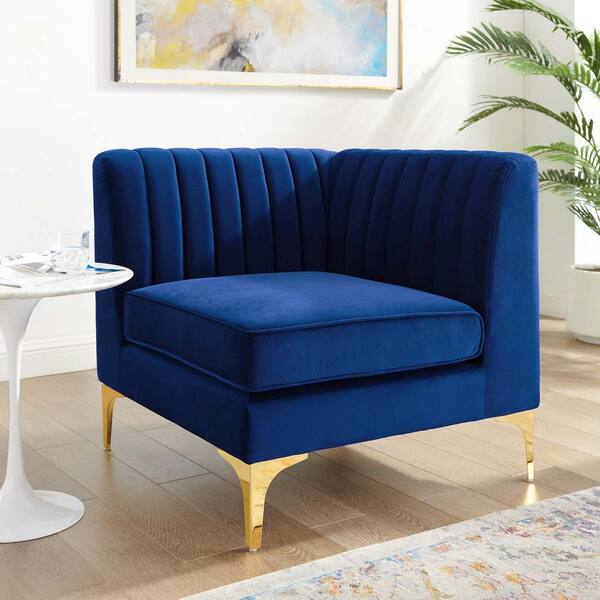 navy blue corner chair