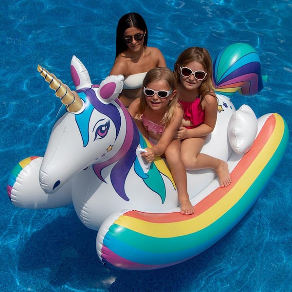 Intex 79" Large Inflatable Unicorn Kids Lilo Float Swimming Pool Lounger Ride On 
