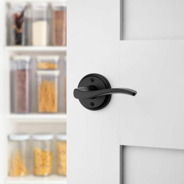 Sedona Matte Black Right Handed Round Wave Half Dummy Door Handle