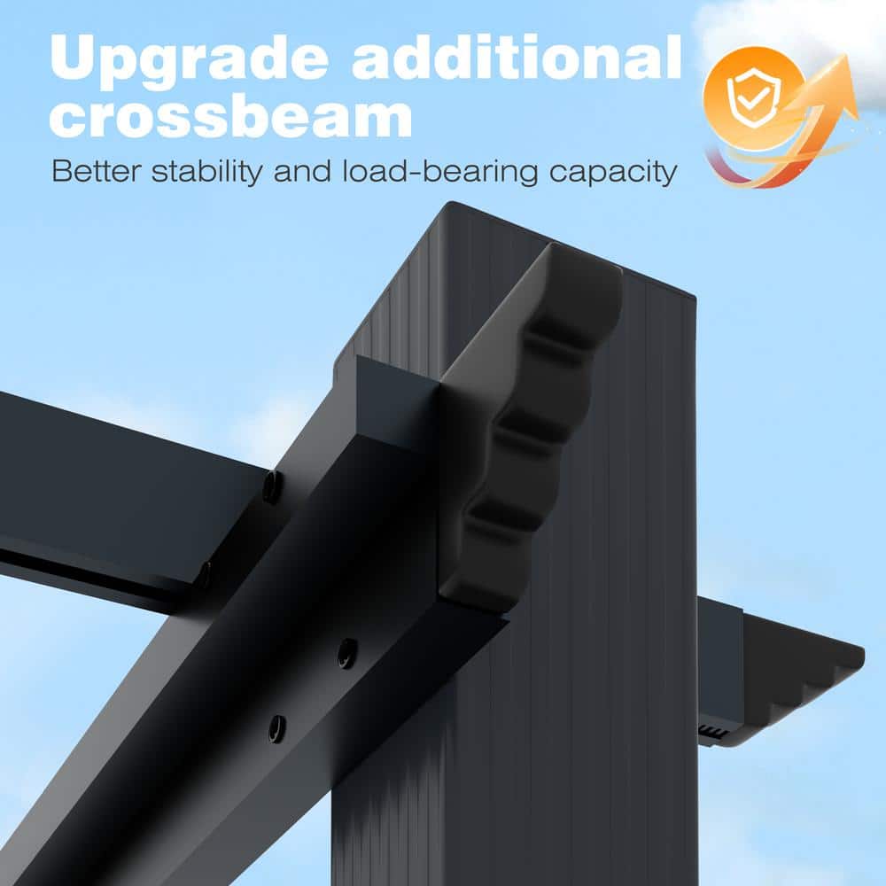 Gray Aluminum 12' x 16' Pergola with Retractable Canopy