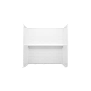 Traverse 60 in. W x 60 in. H x 30 in. D 4-Piece Direct-to-Stud Alcove Bath Wall Surround in White