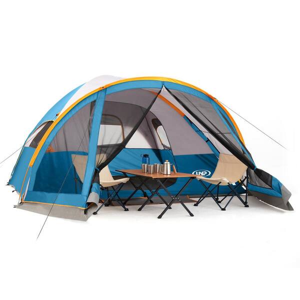 6 Person Camping Tent with Screen Room Portable Family Dome Tent for Camping Outdoor 14 ft. x 11 ft. x 72 in. H UNP 1411 OB The Home Depot