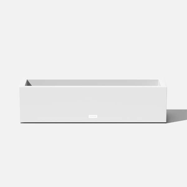 Veradek Block Series Window Box 36 in. White Plastic Planter