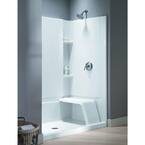 Accord Seated 36 in. x 60 in. x 74-1/2 in. Shower Kit with Age-in-Place Backers in White