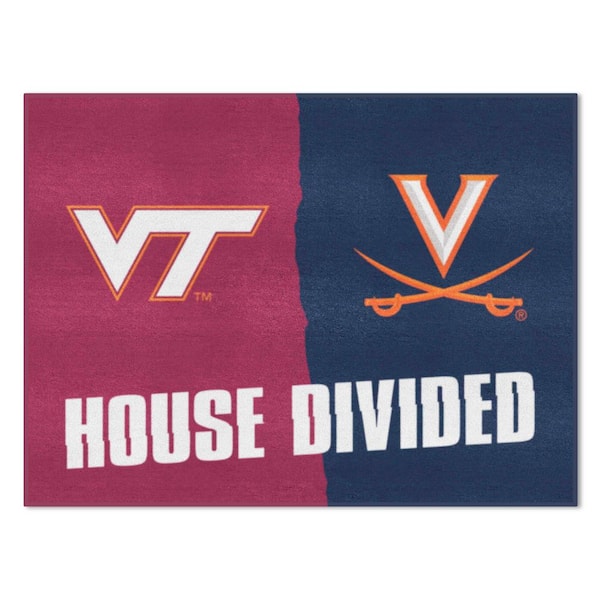 FANMATS NCAA Virginia Tech/Virginia House Divided 3 ft. x 4 ft. Area Rug