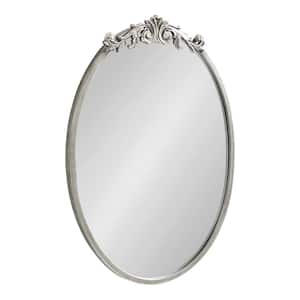 Arendahl 24 in. x 18 in. Traditional Oval Silver Framed Decorative Wall Mirror
