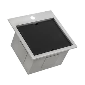 15 in. Single Bowl Workstation Drop-In Marine Grade Stainless Steel Outdoor Sink