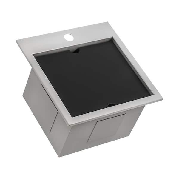 Merino 15 in. Drop-in Topmount Marine Grade 16-Gauge T-316 Stainless Steel RV Boat Square Outdoor Workstation Sink