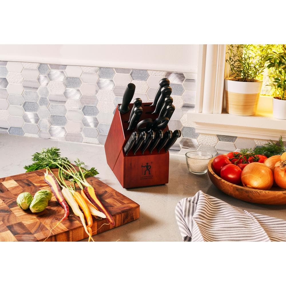HENCKELS Dynamic Razor-Sharp 15-Piece Knife Set, German Engineered Informed by 100+ Years of Mastery, Chefs Knife, Dark Brown