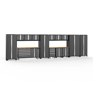 Bold Series 15-Piece 24-Gauge Steel Garage Storage System in Charcoal Gray (276 in. W x 77 in. H x 18 in. D)