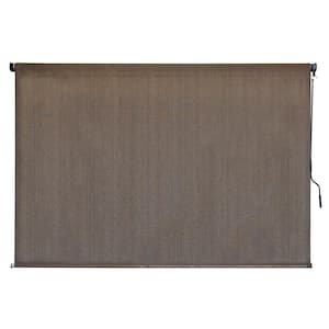 Driftwood Dark Brown Cordless Outdoor Patio Roller Shade 72 in. W x 72 in. L