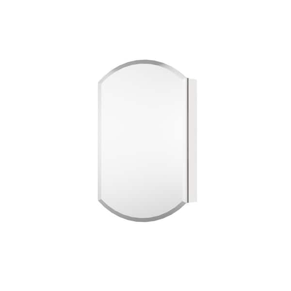 20 in. W x 32 in. H Rectangular Medicine Cabinet with Mirror in Silver with Adjustable Shelves, Soft-Close