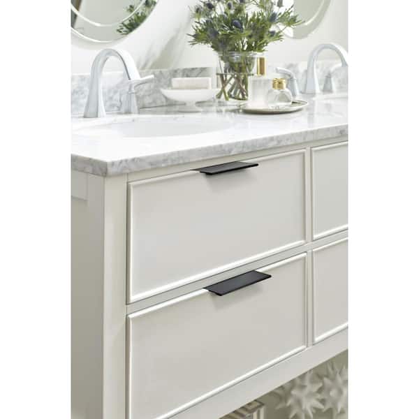 Edge Pulls 3 in. (76mm) Modern Matte Black Cabinet Edge Pull (10-Pack)