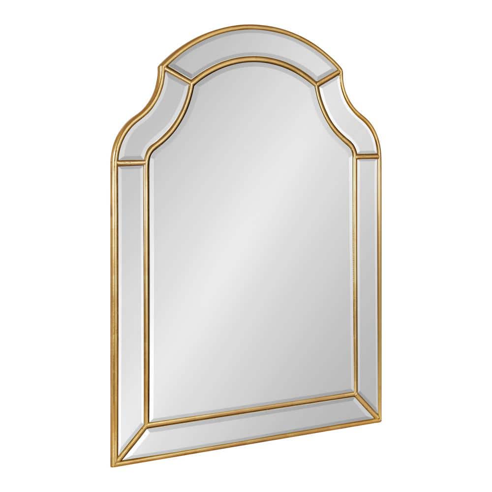 Kate and Laurel Pinchot 23.62 in. W x 31.49 in. H Gold Arch Classic Framed  Decorative Wall Mirror 223507 The Home Depot
