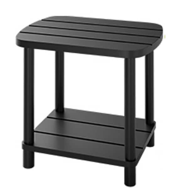 Black Rectangular Wood Outdoor Side Table L0F8MT1ZCT - The Home Depot