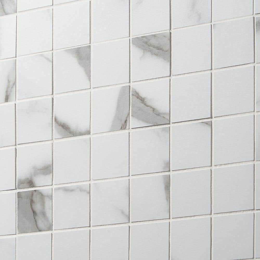 Statuario Valley Matte Porcelain Mosaic Tile for Kitchen and Bathroom
