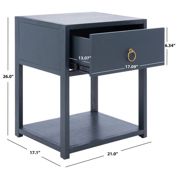 SAFAVIEH Sadie Navy 1 Drawer Nightstand NST9201A - The Home Depot
