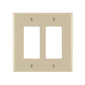 Set of 4 Two Port Decorator Wall Plate in Ivory 