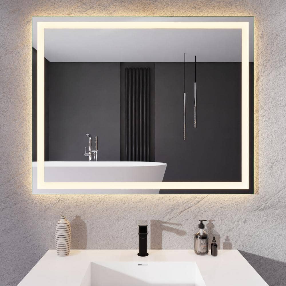 32 in. W x 40 in. H Rectangular Frameless LED Front Lighting Wall Mounted B