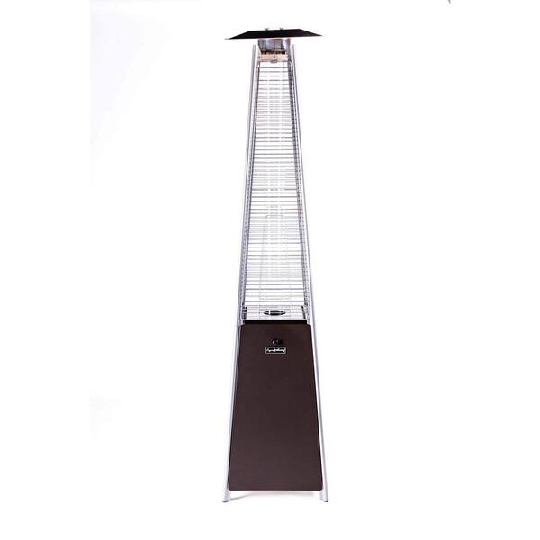 itapo 40,000 BTU Steel Propane Quartz Glass Tube Patio Heater Visual Flame Heater Brown SBGT