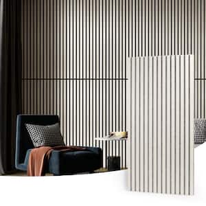 White Elm 0.8 in. x2 ft. x4 ft. Slat MDF Acoustic Decorative Wall Paneling, 3D Sound Absorbing Panel(31sq.ft./Case)