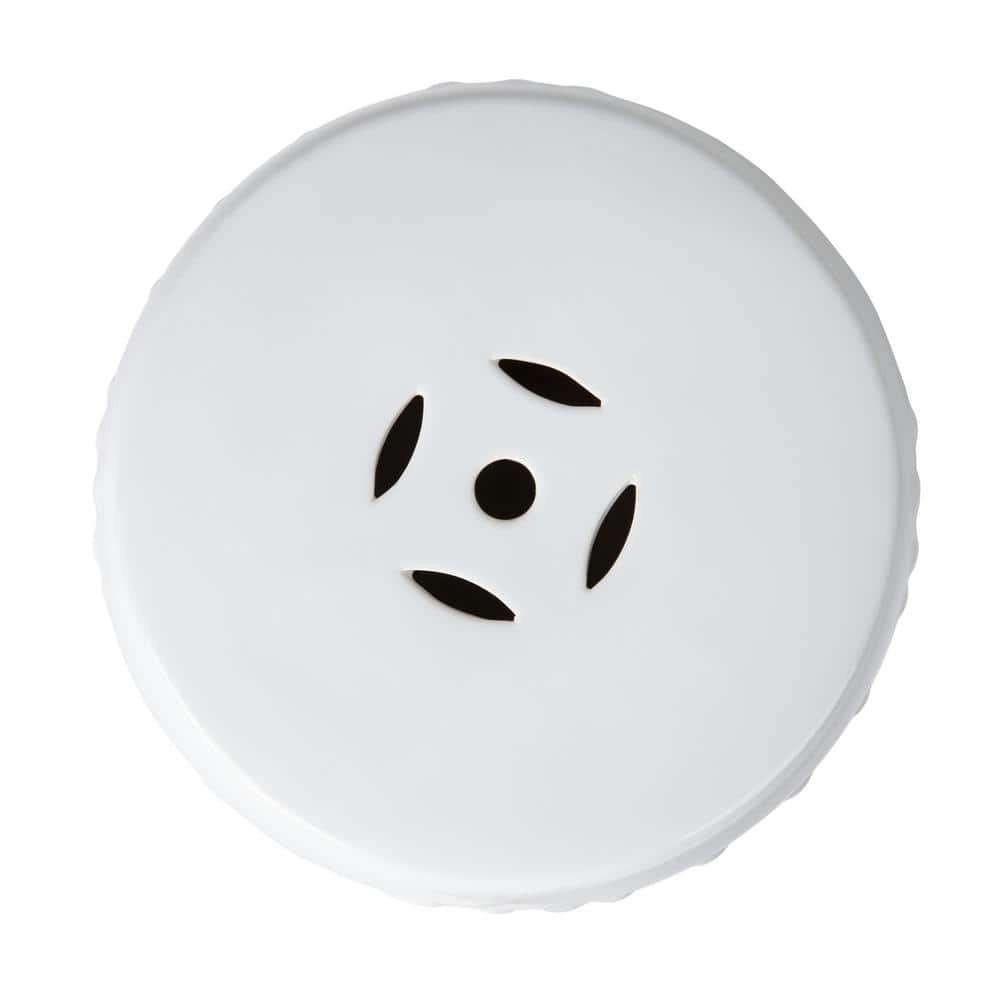 Optic White Ceramic Garden Stool with Double Medallion Design