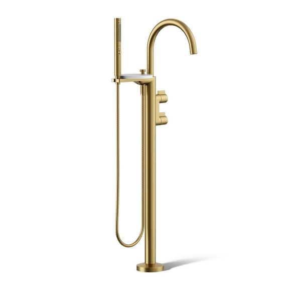 KOHLER Components 1-Handle Tub Faucet in Vibrant Brushed Moderne Brass (Valve Not Included)