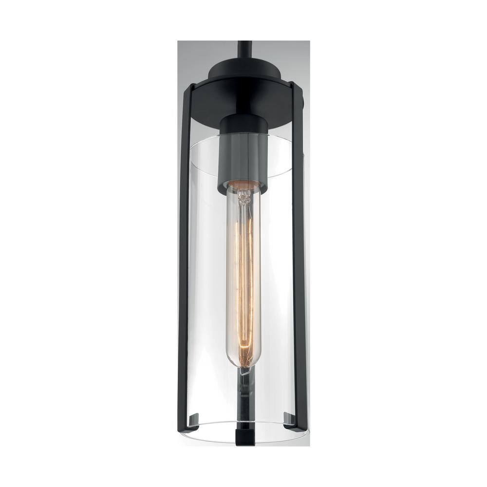 Marina Modern Mini Pendant Light in Matte Black with Clear Glass
