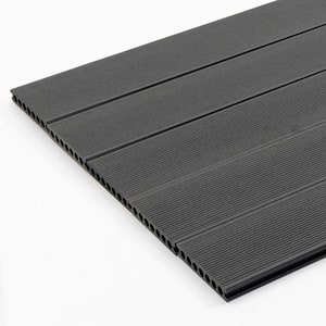 9/10 in. x 29.1 in. x 7.2 ft. Embossing Black Wood Plastic Composite Decorative Floor Decking Board