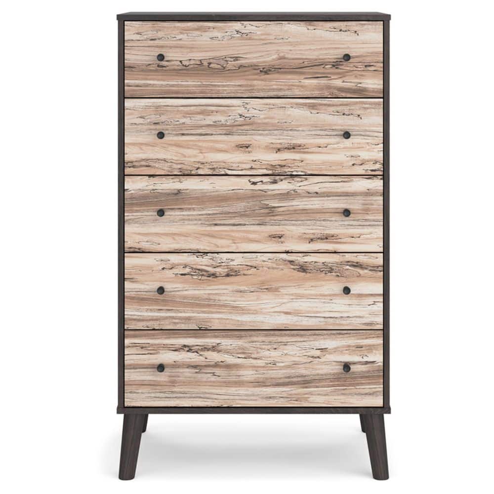 Piperton Two-Tone 5-Drawer Chest with Charcoal and Sugarberry Finish