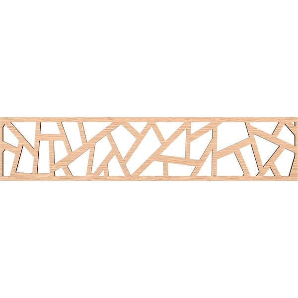 Ekena Millwork Harrisburg Fretwork 0.375 in. D x 46.75 in. W x 10 in. L Red Oak Wood Panel Moulding