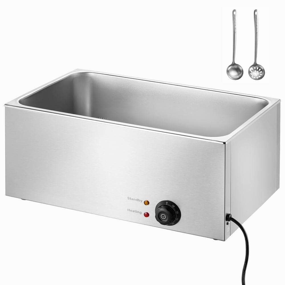 2-Pan Commercial Food Warmer, 1200W Electric Steam Table 15cm/6 In Deep Professional Stainless Steel Buffet Bain Marie - View #7