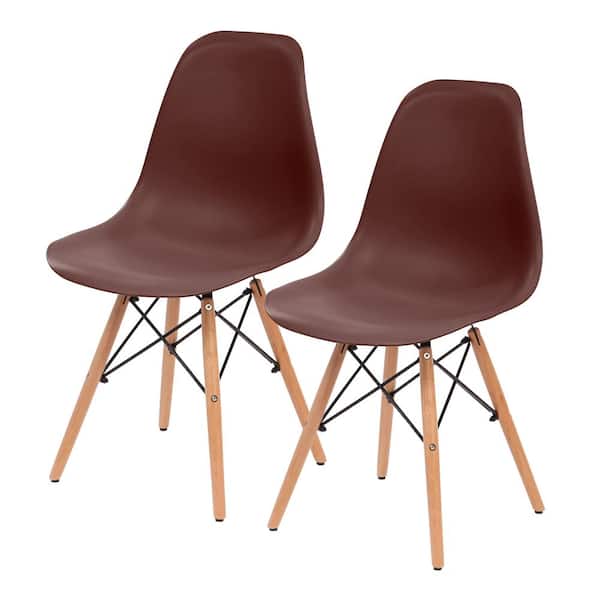 IRIS Brown Plastic Shell Chair (Set of 2)