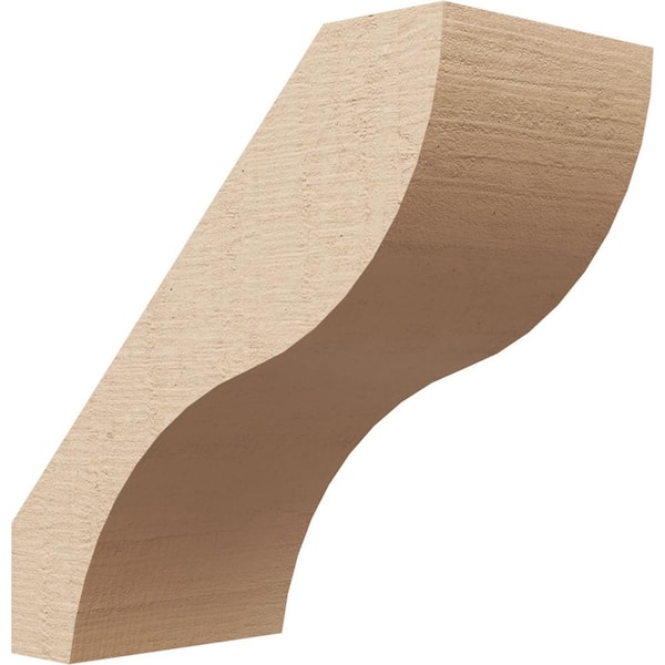 Ekena Millwork 5 in. x 10 in. x 10 in. Geneva Rough Cedar Woodgrain Timberthane Polyurethane Knee Brace, Primed