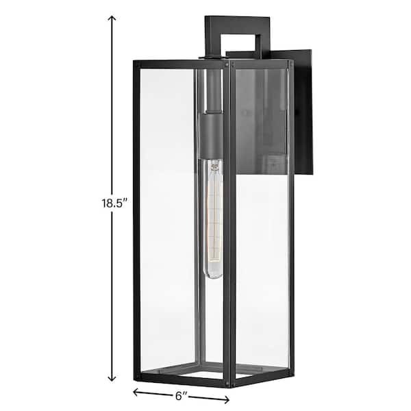 HINKLEY - Max 1-Light Black Hardwired Outdoor Wall Lantern Sconce