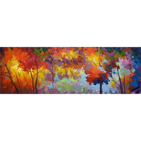 Yosemite Home Decor 19 in. x 59 in. "Autumn Unrestrained" Hand Painted Canvas Wall Art