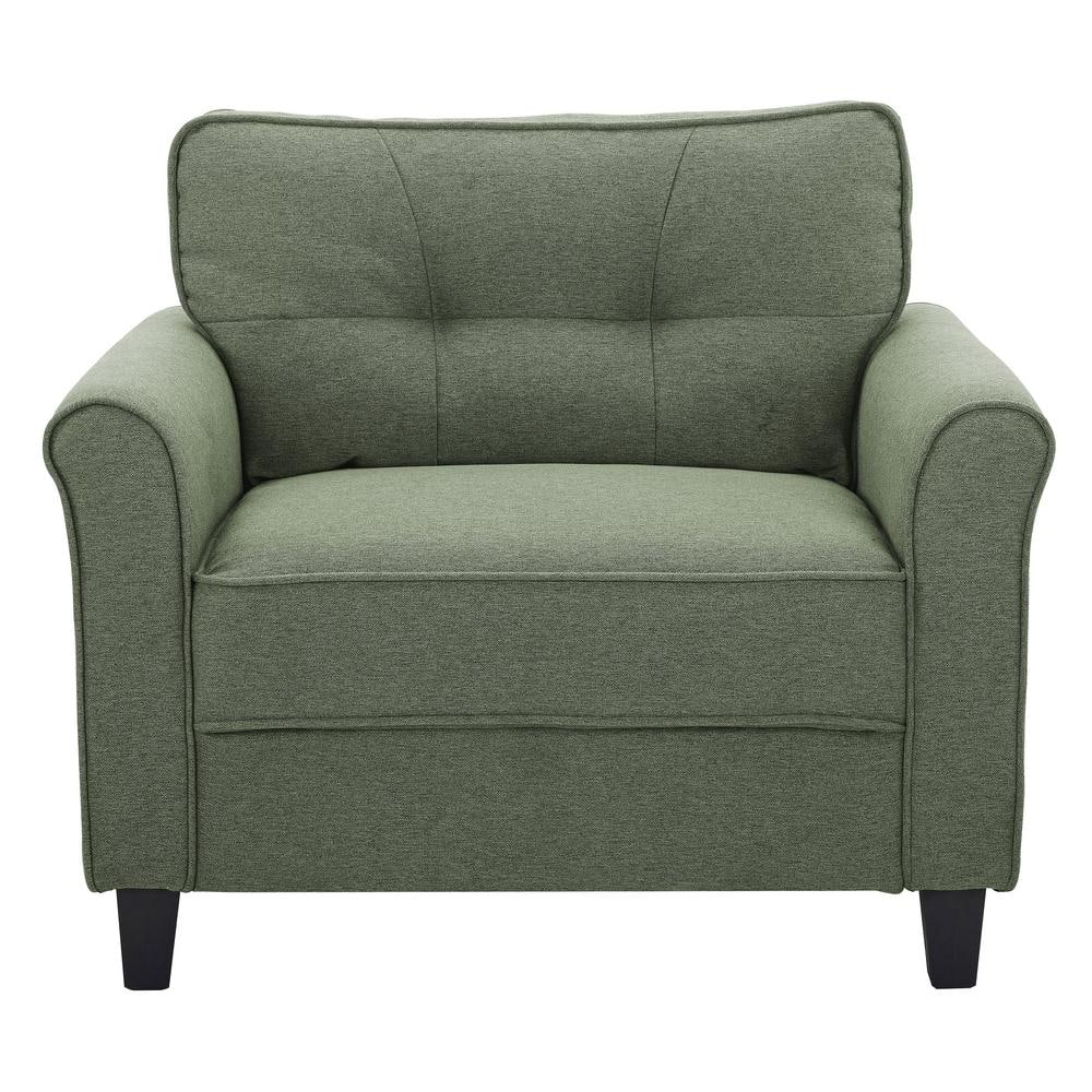 Hazel Green with Upholstered Fabric Rolled Arms Chair HMTKLS1GU3063 - The Home Depot