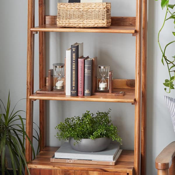 Litton Lane Brown Aluminum Timer Bookends (Set of 2)