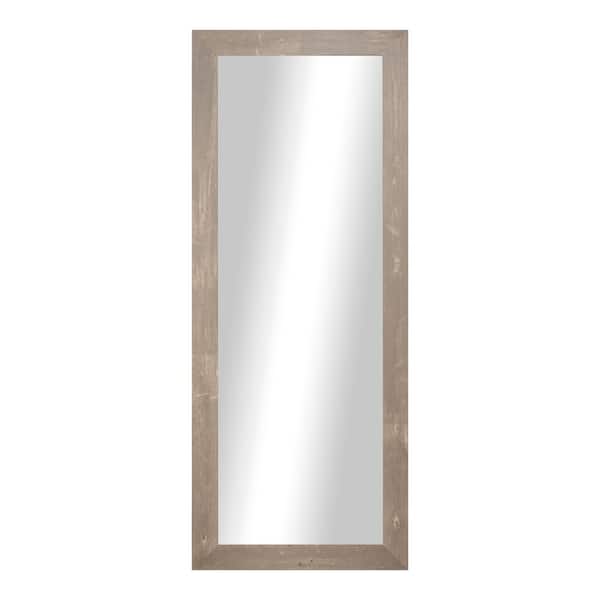 Rayne Mirrors Modern Rustic (66 in. W x 33 in. H) Harvest Brown MDF Wide Rectangle Mirror
