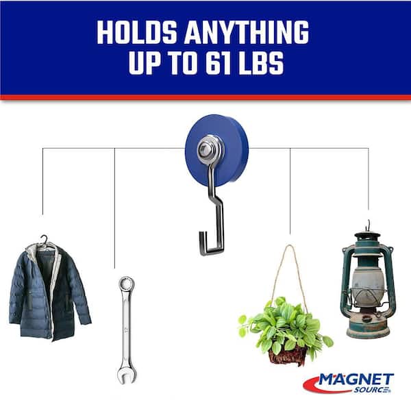 Master Magnet 25 lb. Pull Reversible Blue Magnetic Hook 96804