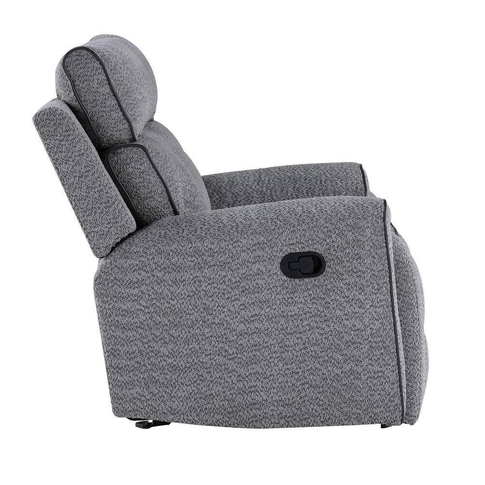Omni Gray Polyester 3-Piece Reclining Living Room Set