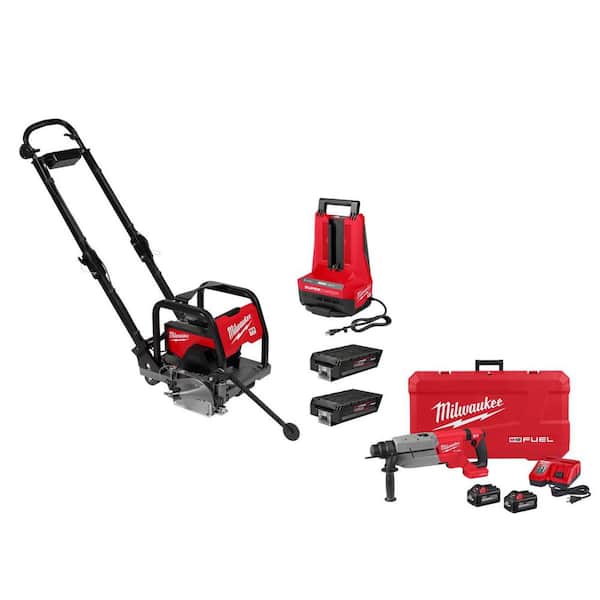 MX FUEL Lithium-Ion 6 in. Green Concrete Saw Kit with (2) FORGE XC8. 0 Batteries, MX Super Charger, & Rotary Hammer Kit