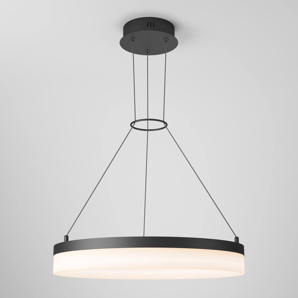 Optical Crystal Drum LED Pendant Light in Black